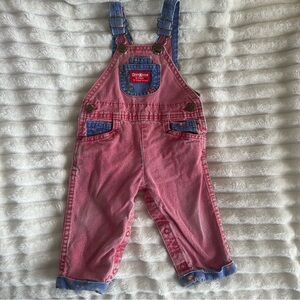 Vintage OshKosh B'gosh Pink and Blue Kids Overalls